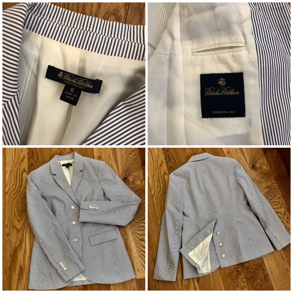 ❤️ SOLD ❤️ BROOKS BROTHERS SEERSUCKER BLAZER - Picture 3 of 8